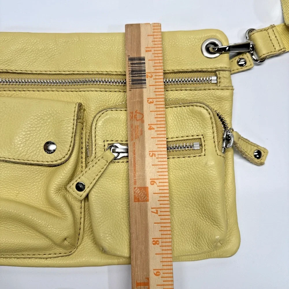 Fossil Sutter Leather Crossbody Bag Shoulder Purse‎ Messenger Pale Yellow Y2K